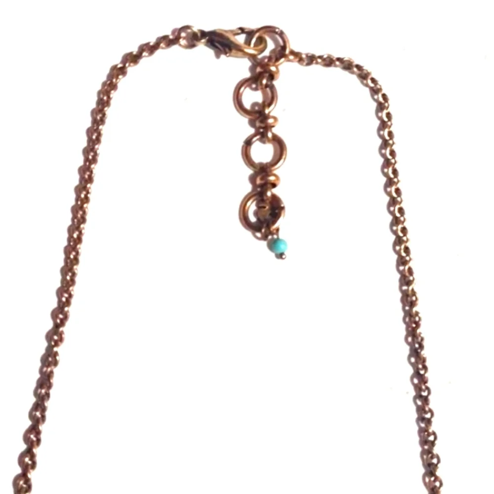 LUCKY BRAND SPIKED BRASS GOLD WITH TURQUOISE ACCENTS TRIBAL 24-26" NECKLACE - Picture 4 of 11